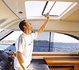 Lewmar Sliding Pilot Hatch - Size 70 Silver - 627 x 627mm Cut Out - 486mm Track Length  - Ideal For Power Boats Above The Helm (170173)