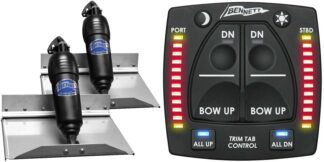 Bennett BOLT Electric Trim Tab Kit - Complete Kit with Bolt OBI9000E Control and 12 x 9 Inch Tabs - LED Indicators, Auto Retract and All Up/All Down Preset - Suits Most Trailer Boats 15'-20' - 12 Volt (499/BOLT129ADJ/OBI9000E)