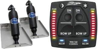 Bennett BOLT Electric Trim Tab Kit - Complete Kit with Bolt OBI9000E Helm Control and 9 x 12 Inch Tabs - LED Indicators, Auto Retract and All Up/All Down presets - Suits Most Trailer Boats 15'-20' - 12 Volt (499/BOLT912ED/OBI9000E)