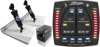 Bennett Hydraulic Trim Tab Kit - Complete M120 Sports Kit With Auto Trim Pro Indicator Control Panel, LED Indicators, Auto Tab Retract, Auto Trim - 10 x 12 Inch Tabs - Suits Most Boats 5.8 - 7.5m 12 Volt (499/M120ATP)