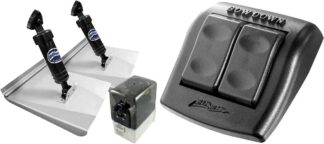 Bennett Hydraulic Trim Tab Kit - Complete M120 Sports Kit With Standard Euro Rocker Control Switch - 10 x 12 Inch Tabs - Suits Most Boats 5.8- 7.5m - 12 Volt (499/M120)