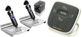 Bennett Hydraulic Trim Tab Kit - Complete M80 Sports Kit With Mente Marine Attitude Control System, LED Indicators, Auto Adaptive to Conditions and Roll-Pitch Control - 8 x 10 Inch Tabs - Suits Most Boats 5.2 - 5.8m - 12 Volt (499/M80ACSRP)