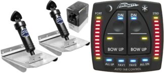 Bennett Hydraulic Trim Tab Kit - Complete M80 Sports Kit With Auto Trim Pro Indicator Control Panel, LED Indicators, Auto Tab Retract, Auto Trim - 8 x 10 Inch Tabs - Suits Most Boats 5.2 - 5.8m - 12 Volt (499/M80ATP)