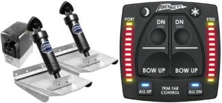 Bennett Hydraulic Trim Tab Kit - Complete M80 Sports Kit with OBI9000H Indicator Control Panel, LED Indicators, Auto Tab Retract, All Up/All Down Presets - 8 x 10 Inch Tabs - Suits Most Boats 5.2 - 5.8m - 12 Volt (499/M80OBI)