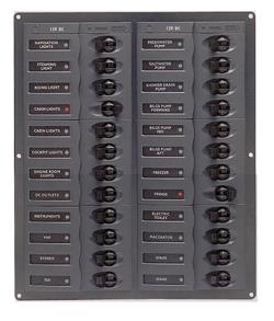 BEP Marinco Contour 24 Circuit Breaker DC Panel - Vertical - No Meter (113175 - 905NMV)