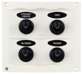 BEP Marinco Sprayproof 4 Switch Panel with Inline Fuses - 12-24 Volt - White (113241)