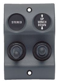 BEP Marinco Micro Series Sprayproof Switch Panel - 2 Switch - 12 Volt - Black - 113284 (SUR 900-2WPMOM)