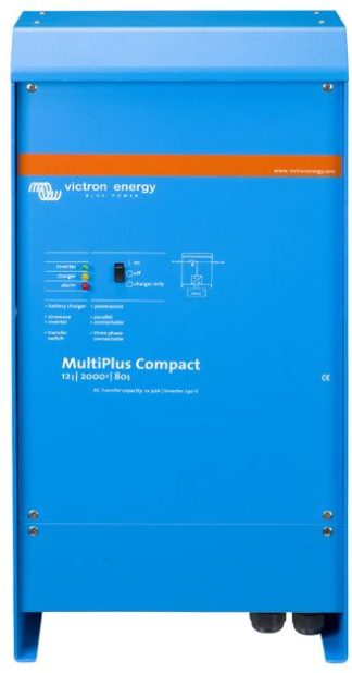 Victron MultiPlus Compact Inverter Charger Combi - 12 Volt 1600W Inverter plus 80 Amp Battery Charger - 12/2000/80-30 (CMP122200000)