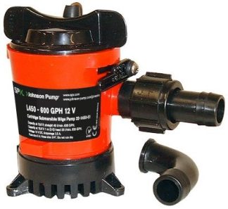 Johnson 1000GPH Cartridge Bilge Pump L650 - Submersible - 12 Volt - 3.2 Amp - 63LPM - 3/4" Hose Connection - 32-1650-01 (131810)