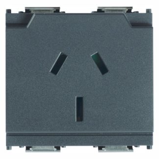 Vimar Idea - GPO Power Point - 250 Volt 10 Amp 2 Pole+E - Grey - 2 Module - Suits Rondo and Classica Cover Plates (16261)