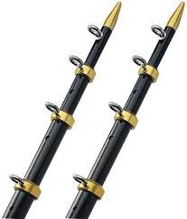 Taco™ Telescopic Outriggers - 4.6m Extended - Anodised Aluminium - Black Base with Gold Trim and Tips - Base Dia 28mm (394518)