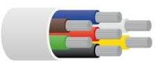 4mm 7 Core Marine Trailer Cable - White Sheathed - 7C 4mm Tinned Cable - Per 50m Metre (SUR TRI MTS72603-WH-50)