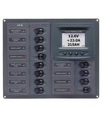 BEP Marinco Contour 12 Circuit Breaker DC Panel - Square with Digital Meter (113150 - 902-DCSM)