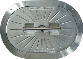 Bomar Hatch - OVAL - Aluminium Flush Watertight - Commercial Grade Series - 310 x 464mm Opening - 380 x 534mm Cutout - 475 x 629mm Overall (BC41218)