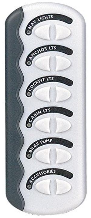 BEP Marinco Contour Switch Panel - White - Gen2 - 6 Switch - No Fuses 113777 (CG2-6W-W)