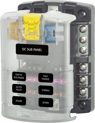 Blue Sea ST Blade Fuse Block - 6 Circuits - Incl. Negative Bus and Cover (BS5025)