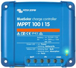 Victron BlueSolar MPPT 100/15 Solar Charge Controller - Solar Panel Regulator – Suits 12 or 24V Systems (SCC010015200R)