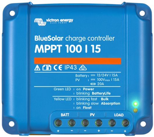 Victron BlueSolar MPPT 100/15 Solar Charge Controller - Solar Panel Regulator – Suits 12 or 24V Systems (SCC010015200R)