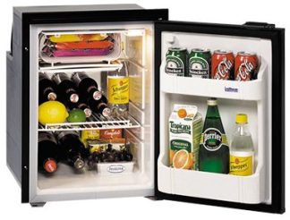 Isotherm CR49 Cruise Grey Line Fridge/Freezer- 12 or 24 Volt - 46L Marine Fridge with 4L Freezer - Grey Door - 381655 (C049RBABG11111AA)