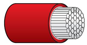 Marine Battery Cable - Tinned - RED - 2 B&S - 32mm² - Single Core  (SUR TRI MBS145503-RD)