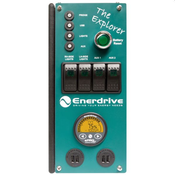 Enerdrive EXPLORER-01 Power System - ePOWER 40A DC2DC+ (Vehicle + Solar Charging) - ePRO PLUS Battery Monitor - 4 x Circuit Breakers, 4 x Switches and 2 x DUAL USB Outlets (K-Explorer-01) - Image 2