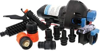 Jabsco HOTSHOT 3.0 Deckwash - 12 Volt - 11LPM - 50PSI - High Pressure Deckwash Pump Kit - Suits 12mm and 20mm Hose  32305-5012-3A (J20-235)