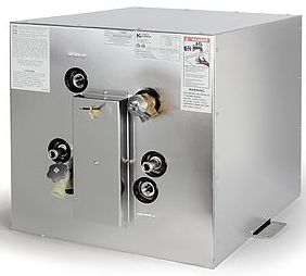 Kuuma Force 10 Marine Hot Water Heater - 45 Litre - 240 Volt / Heat Exchange - Side Mounting Tabs - Incl. Magnesium Anode with Drain (41110+Anode)