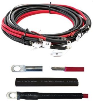 Lone Star Marine Wiring Loom - Suit Winches up to 2500W - Tinned Cable, Fitted Lugs and Heat Shrinked Terminals (1000XS)
