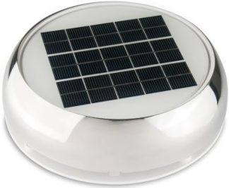 Marinco Day-Night Solar Vent 3" Stainless Steel - Incl. ON/OFF Fan Switch and LED Light - Intake or Exhaust - 175394 (N20803S)
