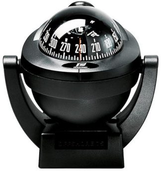 Plastimo Offshore 75 Powerboat - Bracket Mount Black Compass - 70mm Apparent Dia - Black Conical Card - Mount Horizontal or Vertical Surface (RWB8017)