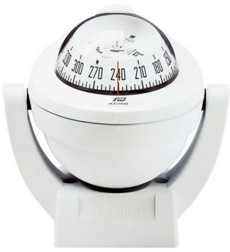 Plastimo Offshore 75 Powerboat - Bracket Mount White Compass - 70mm Apparent Dia - White Conical Card - Mount Horizontal or Vertical Surface (RWB8018)