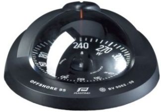Plastimo Offshore 95 Powerboat - Flush Mount Black Compass - 81mm Apparent Dia - Black Flat Card (RWB8022)