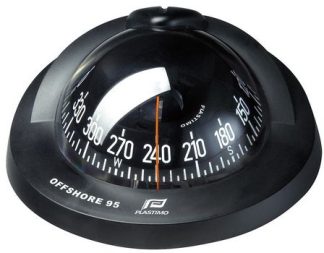 Plastimo Offshore 95 Powerboat - Flush Mount Black Compass - 81mm Apparent Dia - Black Conical Card (RWB8023)