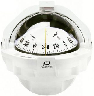Plastimo Offshore 105 Powerboat - Flush Mount White Compass - 91mm Apparent Dia - White Conical Card - Optional Bracket Mount Kit (RWB8038)