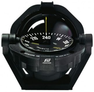 Plastimo Offshore 135 Powerboat - Flush Mount Black Compass - 130mm Apparent Dia - Black Flat Card - Optional Bracket Mount Kit (RWB8043)