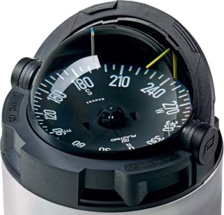 Plastimo Olympic 135 Sailboat - Flush Mount Black Compass - 130mm Apparent Dia. - Black Flat Card - Integral Hood - Optional Binacle Mount (RWB8081)