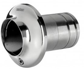 Vetus Transom Exhaust Outlet 40mm - Polished 316 Stainless Steel - Incl. Integral Check Valve (TRC40SV)