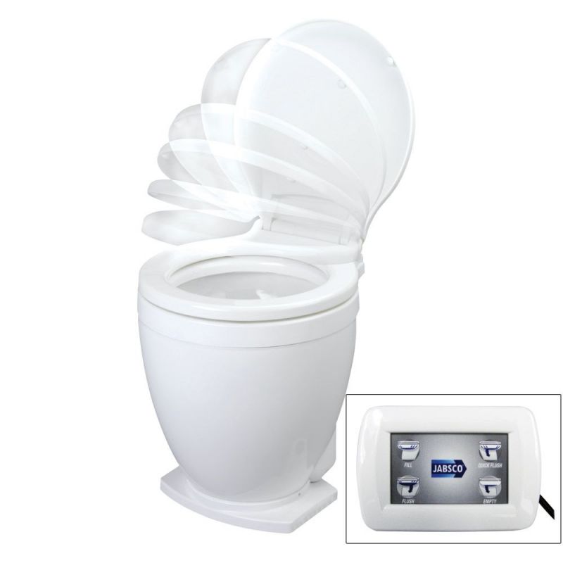 Jabsco LITE-Flush Toilet - 12 Volt - With Control Panel - Salt Water Flush (J10-150) - Image 2