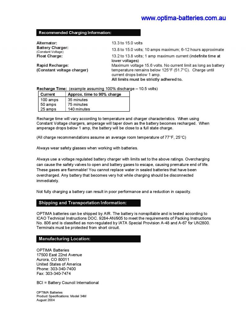 Optima Blue Top 34M - 12 Volt - 50Ah - 800CCA - Marine Spiral Cell AGM Starting Battery - Some days, endurance is more important than luck (34M) - Image 2