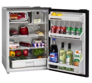 Isotherm CR130 Cruise Greyline Matched Fridge/Freezer - 12 or 24 Volts - 122L Litre Fridge with 8 Litre Freezer - Changeable Left or Right Hand Grey Door (C130RBABG11111AA)