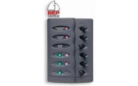 BEP Contour 6 Switch Waterproof Panel No Fuses - Grey # CPS6 (113260)