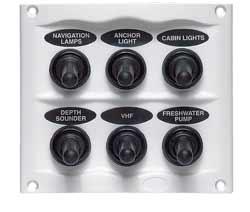 BEP Marinco Sprayproof 6 Switch Panel with Inline Fuses - 12-24 Volt - White (113251)