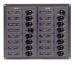 BEP Contour 16 Circuit Breaker DC Panel - Square - No Meter 113160 (SUR 904NM)