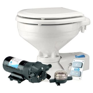 Jabsco Quiet-Flush Salt Water Toilet - 24 Volt - Large Bowl - Jabsco 37245-1094 (J10-128)