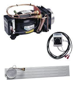 Isotherm Compact Classic Air Cooled Marine Refrigeration - DIY Build In Kit - Flat Evaporator Plate - Suits Fridge to 400L or Freezer to 133L - 381516 (U400X133P12111AA)