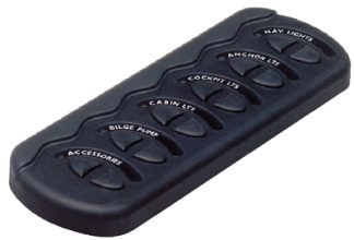 BEP Marinco Contour Switch Panel - Black - Gen2 - 6 Switch with Fuses 113781 (CG2-6W-F)