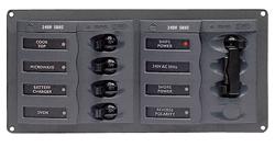 BEP Marinco Contour AC Mains Panel with Manual Changeover Switch and 4 AC Circuit Breakers (113220 - SUR 900-AC1)