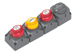 BEP Marinco Horizontal Battery Switch Cluster with Digital VSR 114070 (SUR 716-H-140A-DVSR)