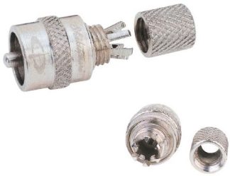 Shakespeare Centrepin Connector - Solderless PL-259-CP-G suits RG-8X or RG-58/AU VHF Coax Cable (119398)