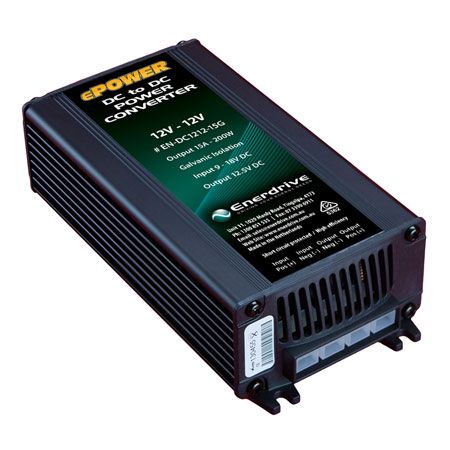 Enerdrive DC to DC Converter 12V-12V/15A with Galvanic Isolation on Input and Output Terminals - 9-18VDC Input - 12.5VDC @ 15A Output (EN-DC1212-15G)